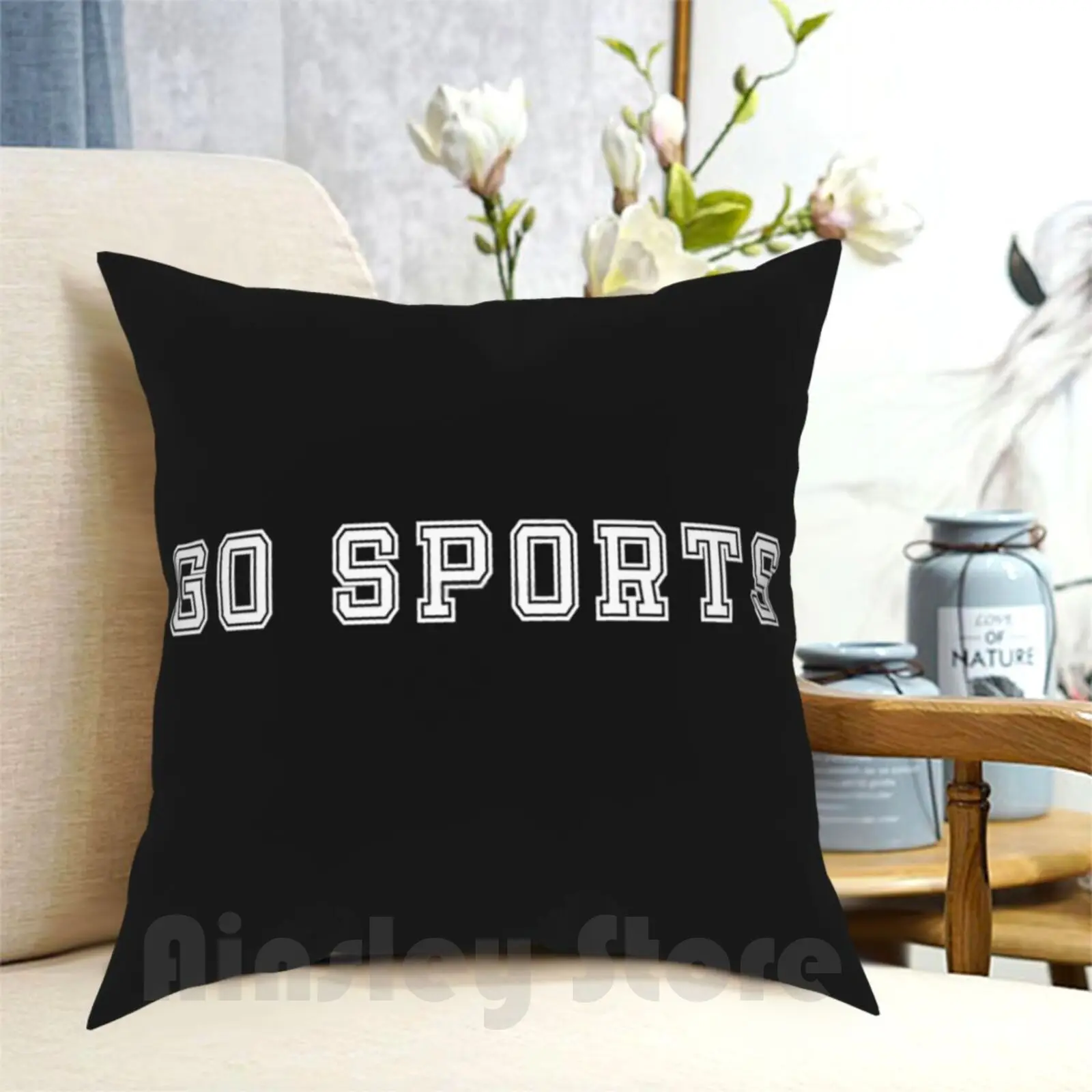 

Go Sports-For When You Need To Cheer But Don'T Know How Pillow Case Printed Home Soft DIY Pillow cover Sports Go Sports Yay