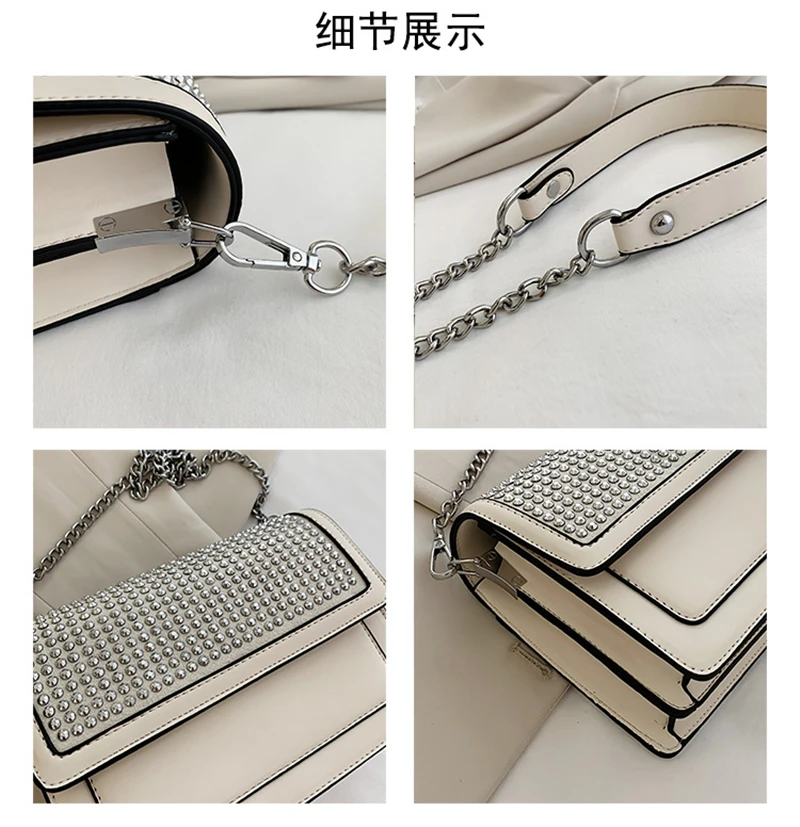 

Green Black Shoulder Bag For Women 2021 Fashion Chain Crossbody Bag Diamond Messenger Bag Female PU Leather