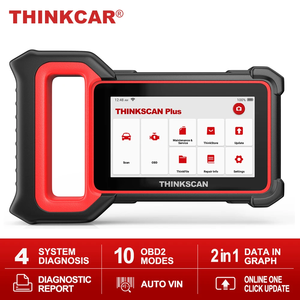 

Thinkcar Thinkscan Plus S5 OBD2 автомобильный сканер OBD двигатель ABS SRS считыватель кодов коробки передач Автомобильные диагностические инструменты PK ...