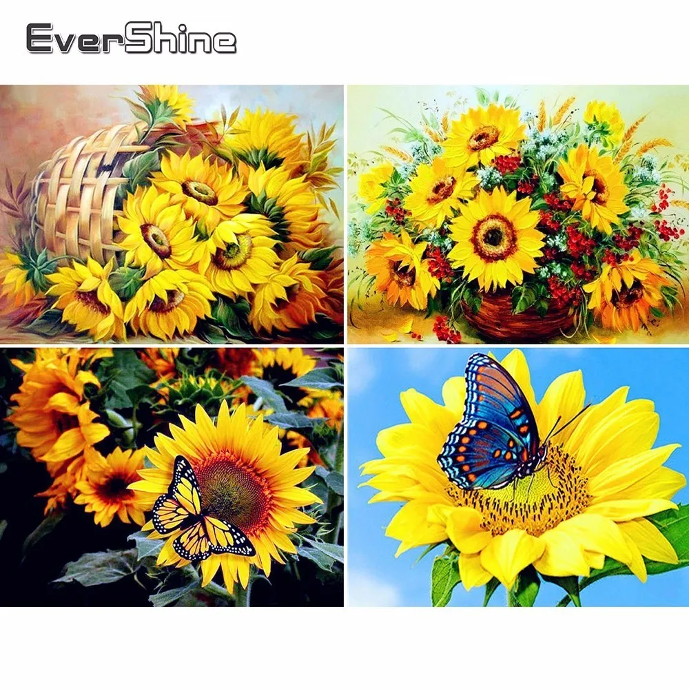 Evershine 5D Алмазная мозаика распродажа вышивка крестиком в виде подсолнуха алмазная