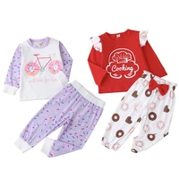 baby girl clothes set 2021 new cute pattern long sleeve top pant suit 0 24m newborn autumn winter pajamas outfits