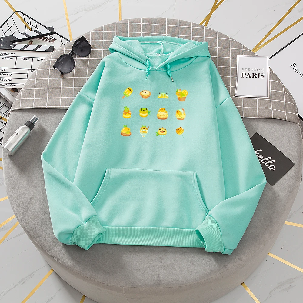 Long Sleeve Graphic Top Sweatshirts for Teen Girls Streewear Sweetshirt Hoodies Ladies Hoodies and Sweatshirts Cute Dessert Frog