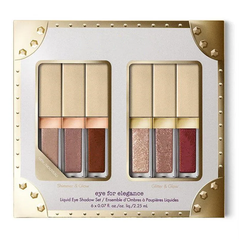 Eyeshadow 6 шт. элегантность мерцающий блеск жидкие тени для век набор блеск и свечение 6 цветов Великолепные жидкие тени для век набор легко носить - Цвет: Eyeshadow
