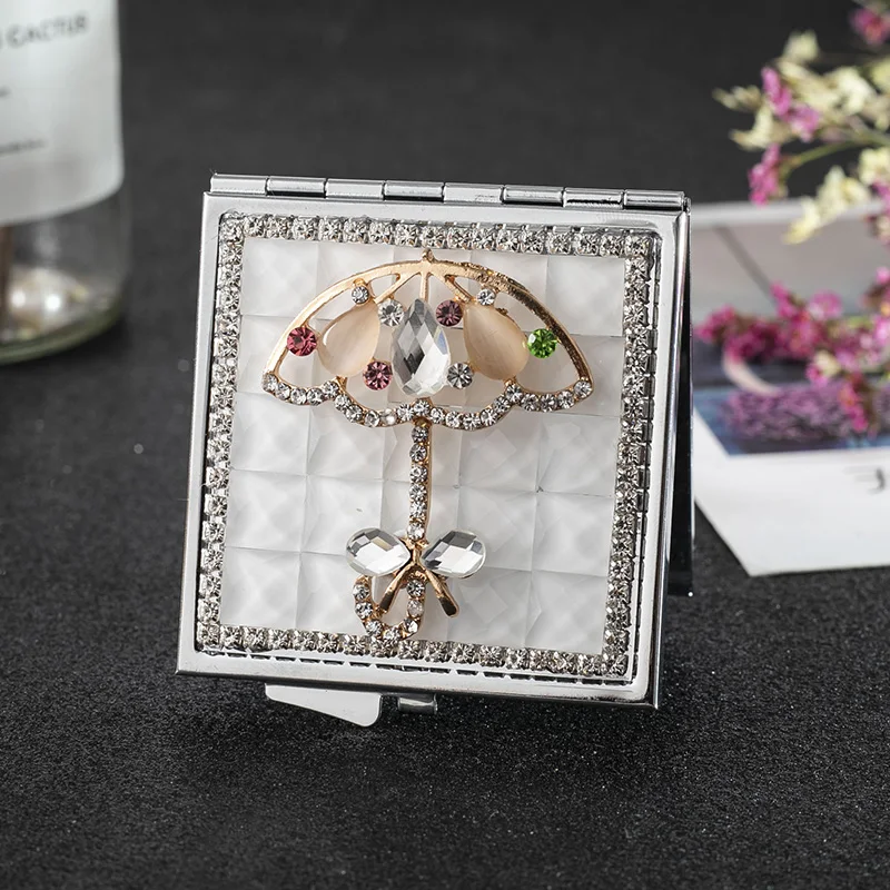 Модные женские туфли мини карманный косметическое зеркало для макияжа 2 стороны