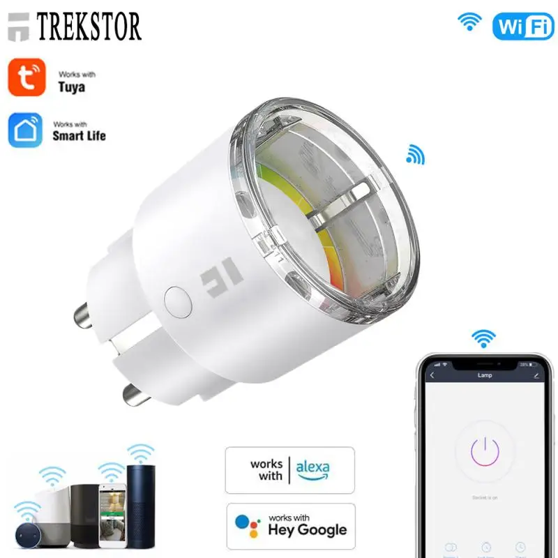 

TREKSTOR XS WiFi EU Smart Plug 10A 240V Adapter Wireless Remote Voice Control Power Monitor Timer Socket For Google Home Alexa