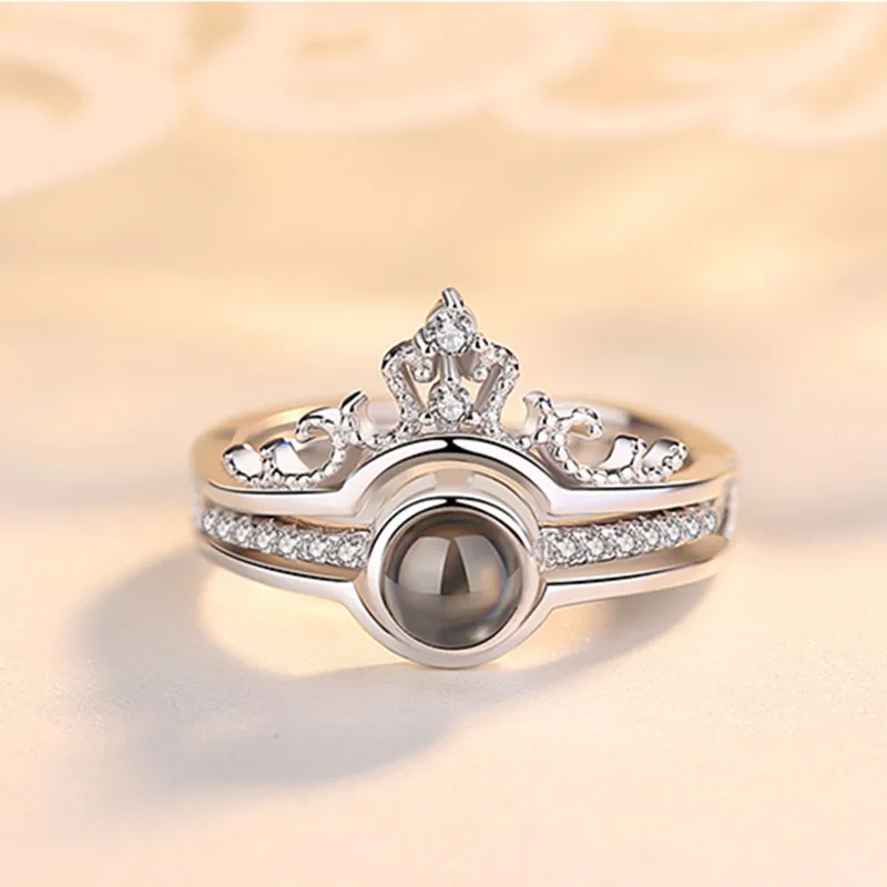 Новый стиль обручальное кольцо с короной Оригинальное 18K Платиновое Серебро 925