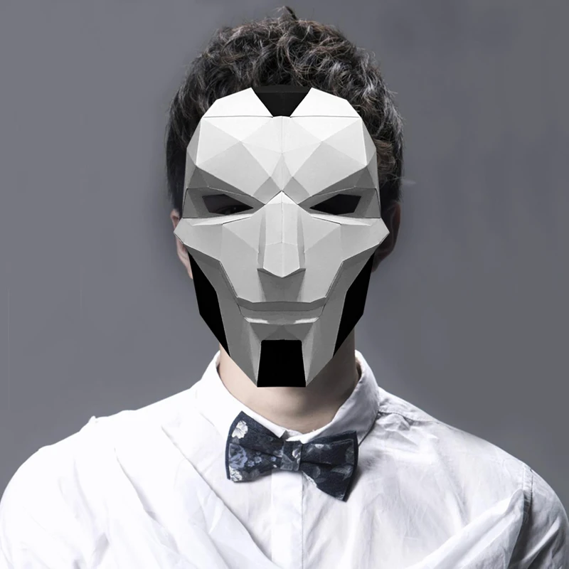 Khada Jhin лицевая маска Бумажная модель низкая поли 3D Бумага Ремесло Искусство