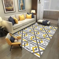 fashion northern european style geometric rug bedroom living room yellow lines carpet kitchen bathroom floor mat bed blanket