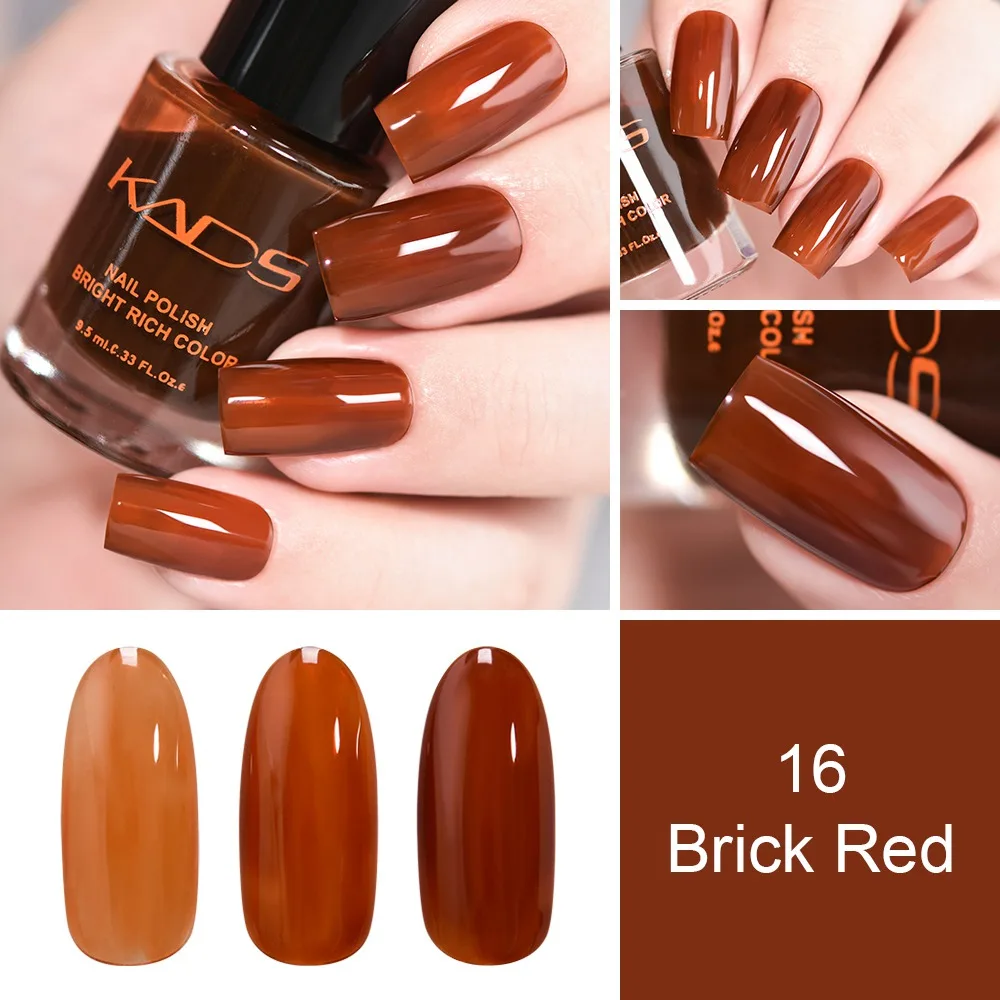 Brick Red KADS 9,5 мл полупрозрачный Желейный лак для ногтей Vernis Полупостоянный УФ-лак для ногтей Маникюрный цветной конфетный лак - Цвет: Brick Red
