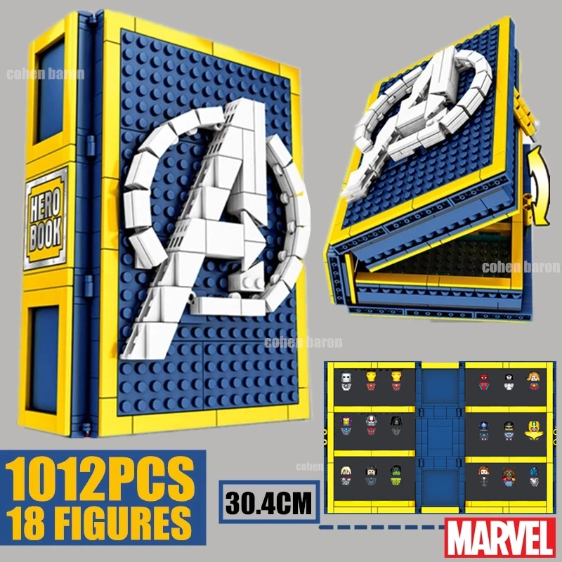 New 2600PCS 52 Mini Dolls Marvel Avengers Ironman SpiderMan Heroes Display Book Ideas Figures Building Blocks Bricks Toys Gifts | Игрушки и