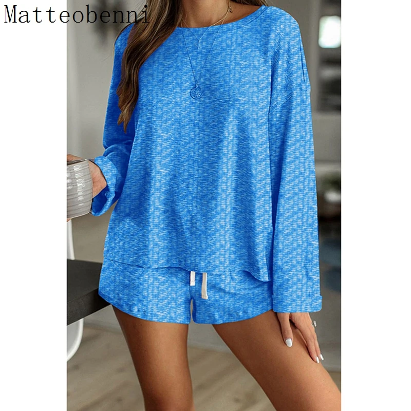 

Summer Women Casual Outfits Loose Women Two Piece Set Solid Home Sports Suits Spring Fashion Leisure Suit Long sleeve Tracksuits