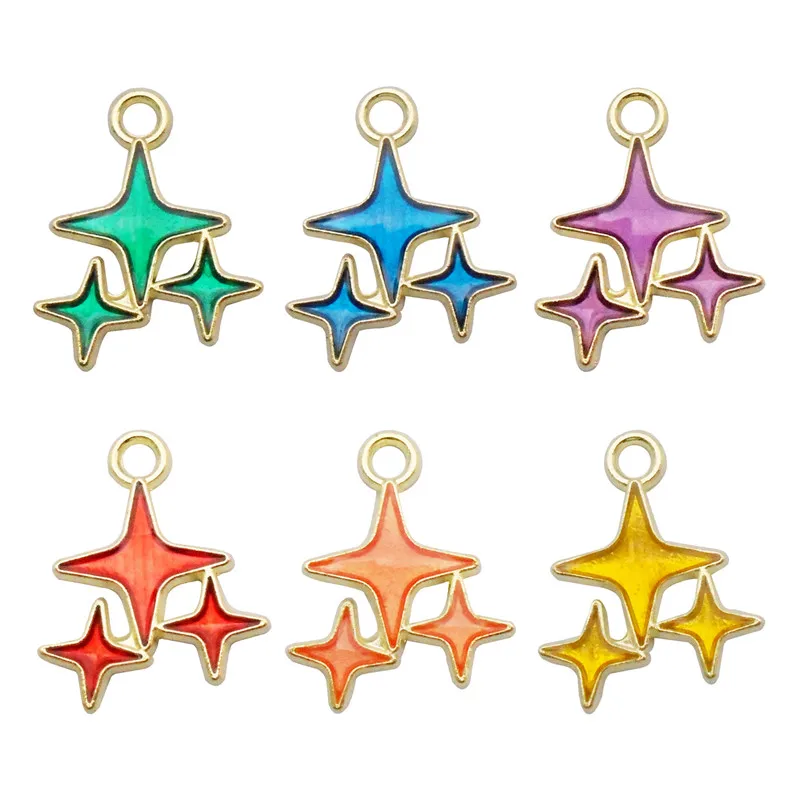 

18 шт. смешанные эмалевые подвески в виде звезд 14*18 мм, сплав, ожерелье, кулон, браслет, «сделай сам», серьги, ювелирные изделия, аксессуары