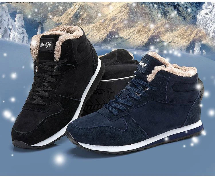 Модные мужские ботинки; мужские зимние ботинки; мужские Ботильоны; теплая зимняя обувь на меху; зимние ботинки; мужские зимние кроссовки размера плюс 46