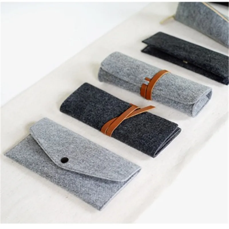 Портативный рулон школьный Карандаш Чехол войлочную ткань ручка сумка для