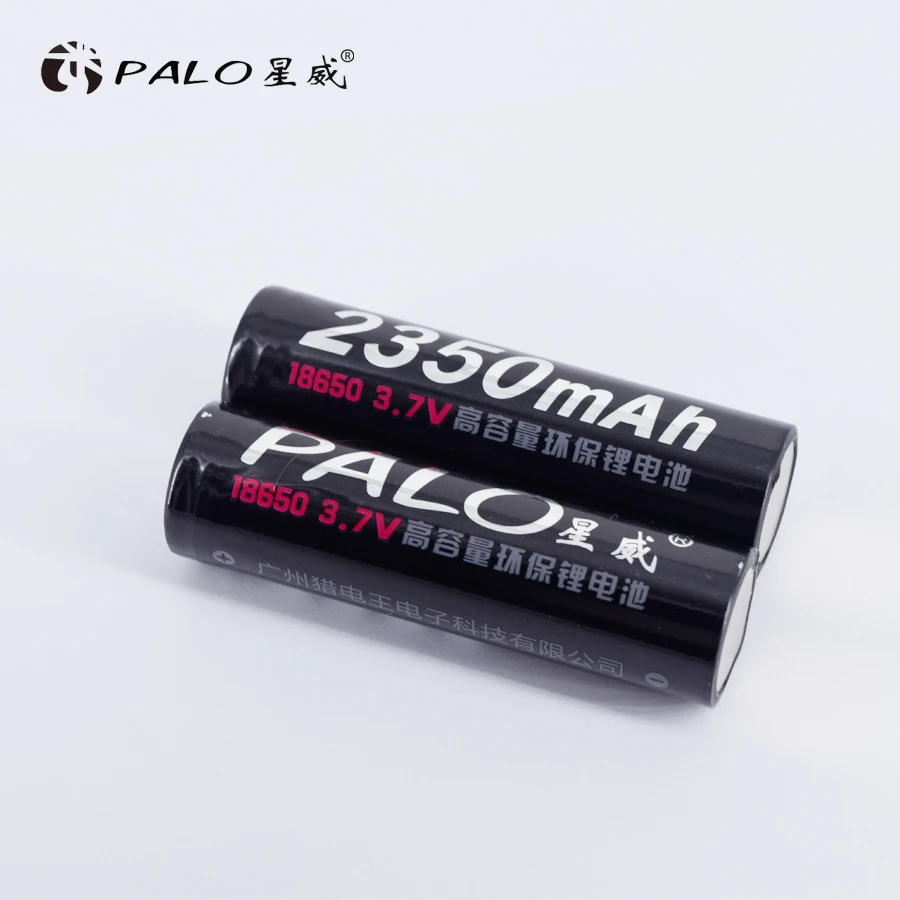 PALO 2 шт. Оригинальная Аккумуляторная батарея 18650 3 7 V 2350mAh литий-ионная