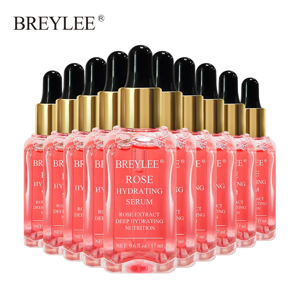 

BREYLEE 10PCS Rose Nourishing Serum Face Facial Deep Hydrating Skin Care Oil-control Whitening Soothing Anti Wrinkles Beauty