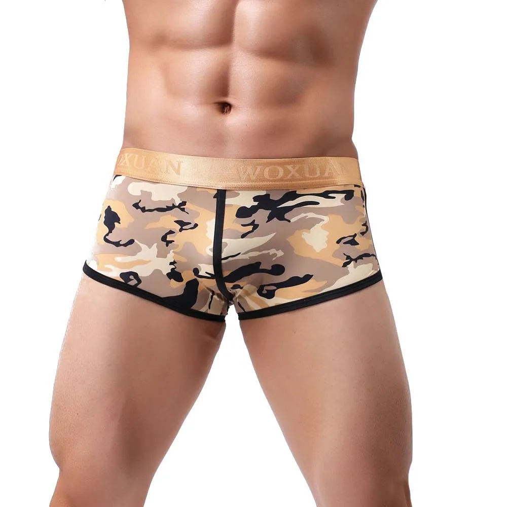 3 шт. нижнее белье мужские боксеры с камуфляжным принтом Спортивное мешочком для