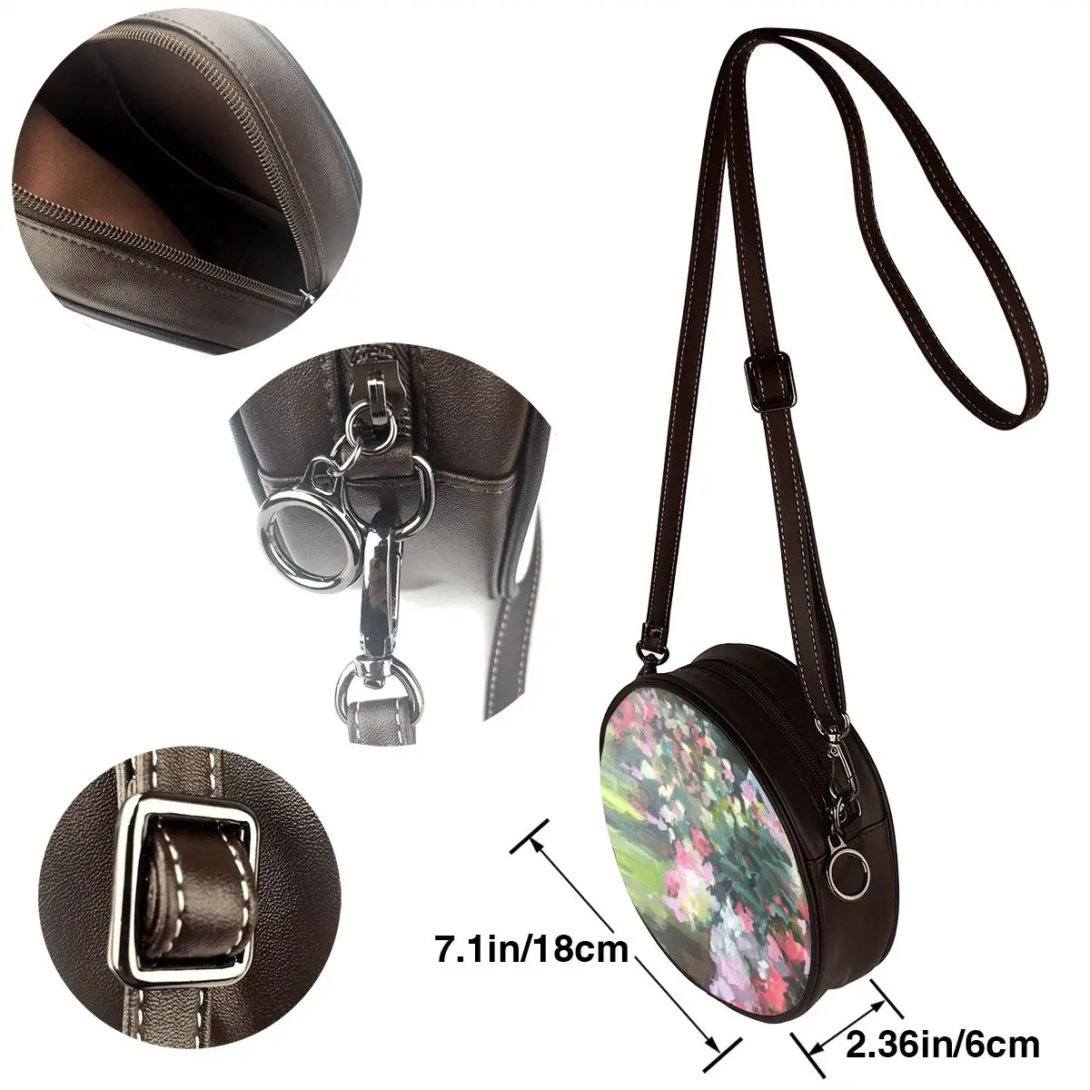 

Matilda Shoulder Bag Student Fashion Round Bag Funny Leather Office Purse