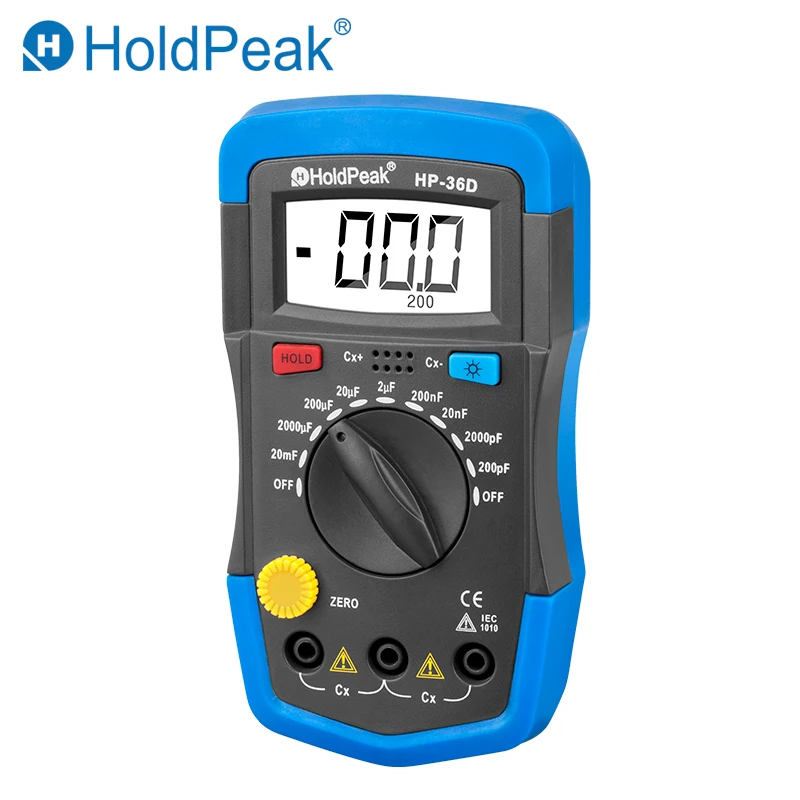 HoldPeak HP 36D ручной capacimetro Цифровой Постоянной ёмкости универсальный конденсатор