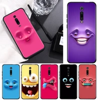 3d funny face for xiaomi redmi 9t 9i 9at 9a 9c 9 8a 8 7a 7 6a 6 5a 5 4x pro prime plus black soft phone case
