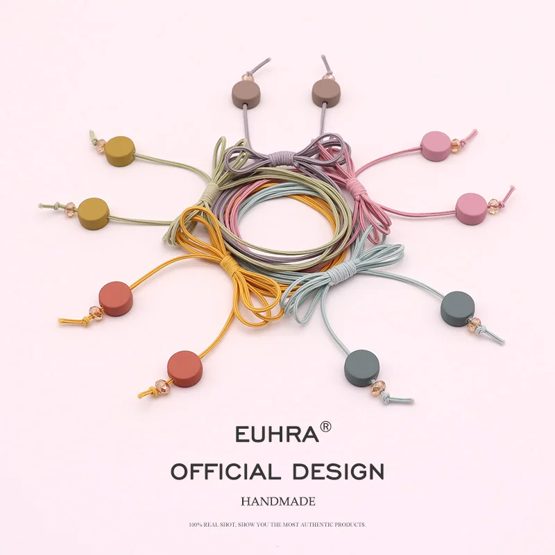 EUHRA, 5 цветов, Кристальные бусины, круглые, очаровательные, эластичные, с кисточками, конский хвост для женщин, лента для волос, для детей, эластичная резинка