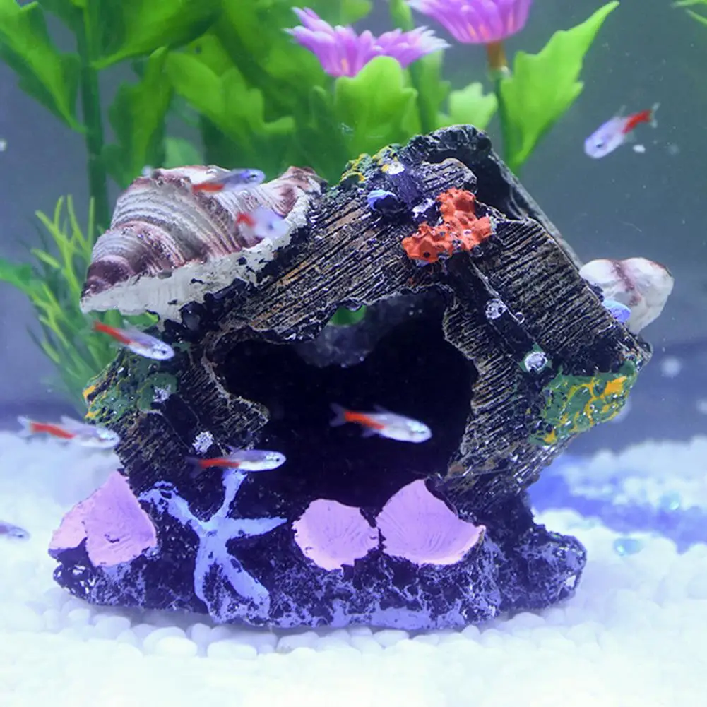 Аквариумная смола искусственная оболочка бочка аквариум креветка прячущийся