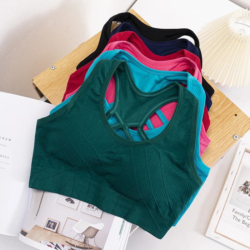 

Новое поступление, эластичный Топ с мягкими чашечками для фитнеса и йоги, бесшовный спортивный бюстгальтер для женщин