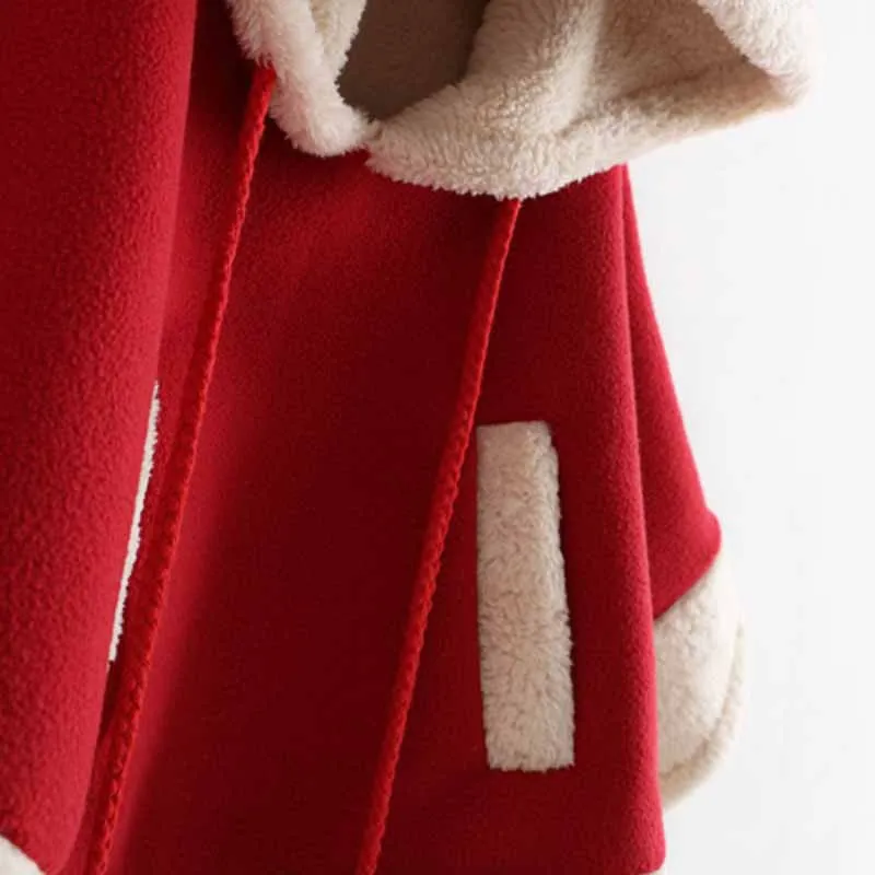 New Year Baby Girl Christmas Dress Girl's Merry Children Kids Girls Red Wool Reindeer Cloak Clothes | Детская одежда и обувь