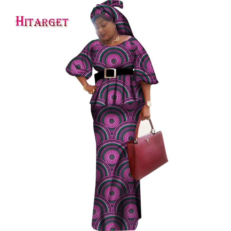 Женская одежда в африканском стиле Комплект из 2 предметов с галстуком бабочкой