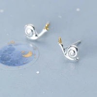 creative mini style silver color snail animal stud earrings small cute animal earrings for women teen girls kids gift