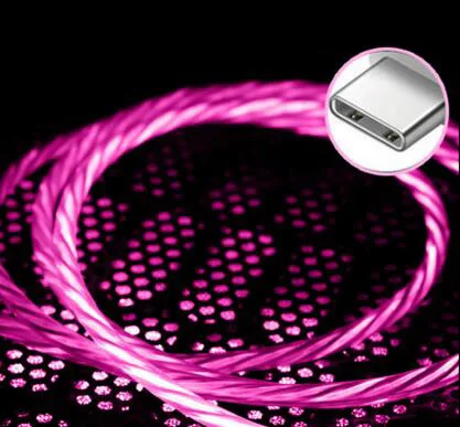 For Type-C Red Автомобильный светодиодный usb-кабель для зарядки и передачи данных для Ford Focus 2 3 Fiesta Mondeo Citroen C4 Skoda Octavia Rapid Superb - Цвет: For Type-C Red
