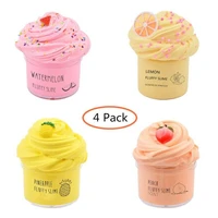 4pcs candy slime latte slime strech non sticky and glossy slime stress relief toy for kids