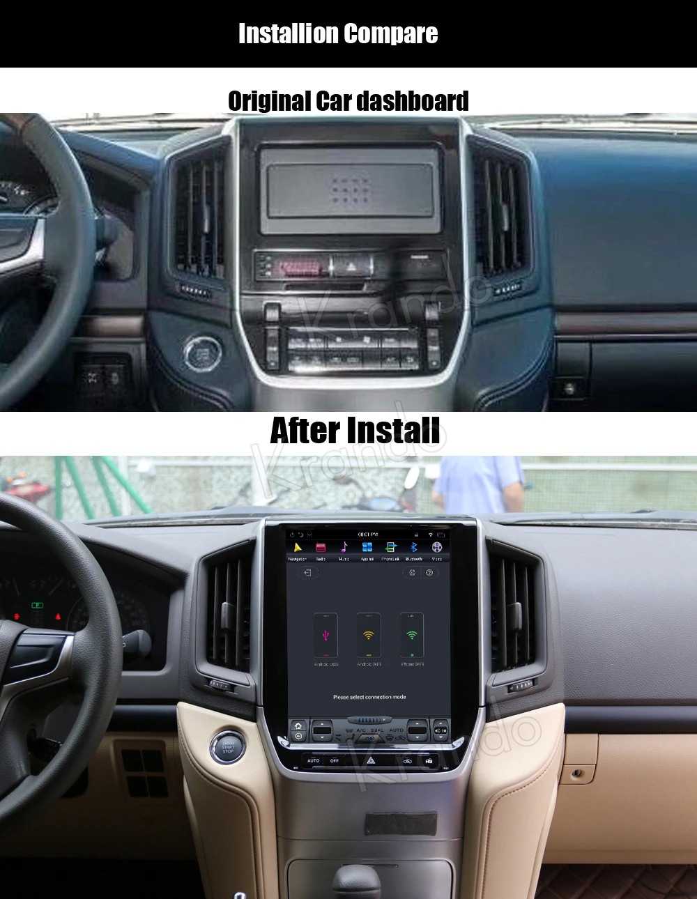 Krando Android 8 1 4G 64G ROM 12 &quotвертикальный экран автомобиля аудио радио плеер для Toyota Land