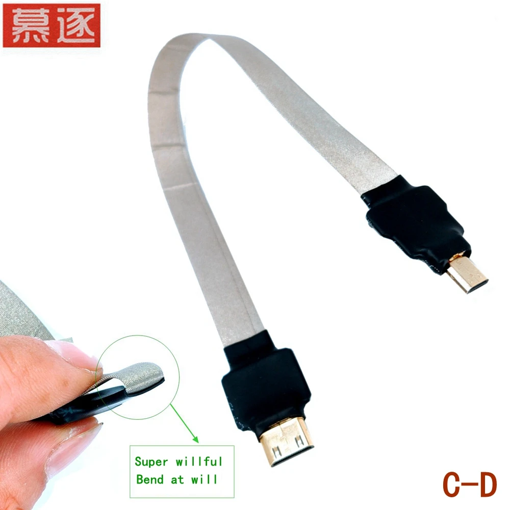 Мини HDMI совместимый с Micro кабель 1080p 3D Высокоскоростной адаптер позолоченным