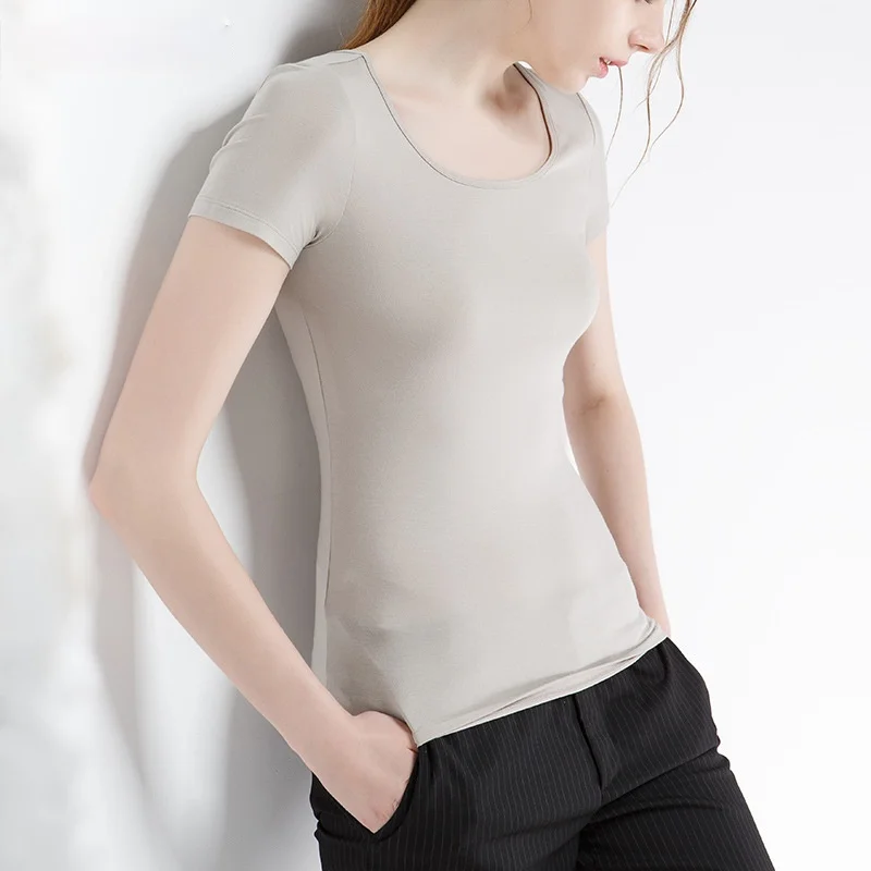 

Summer New Short Sleeve T-shirt Women's Simple Round Neck Modal Women's T-shirt Fashion Women's Top