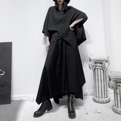 Женская Асимметричная футболка белая большого размера с круглым вырезом и