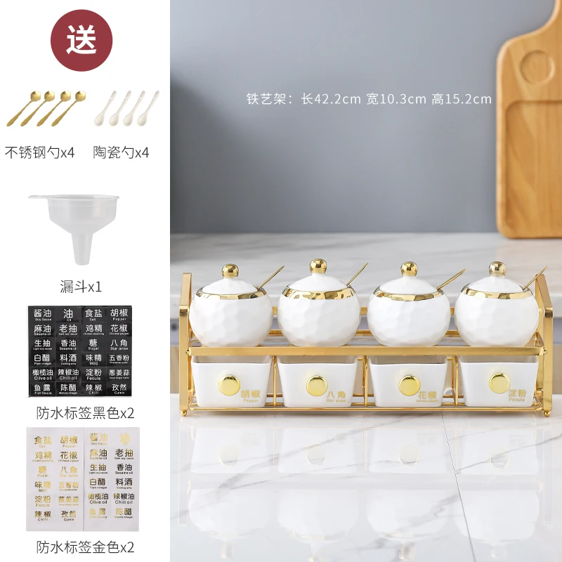 

Ceramic Luxury Seasoning Jar Creative Salt Sugar Waterproof Modern Nordic Spice Jar Container Especiero Kitchen Supplies DG50SJ