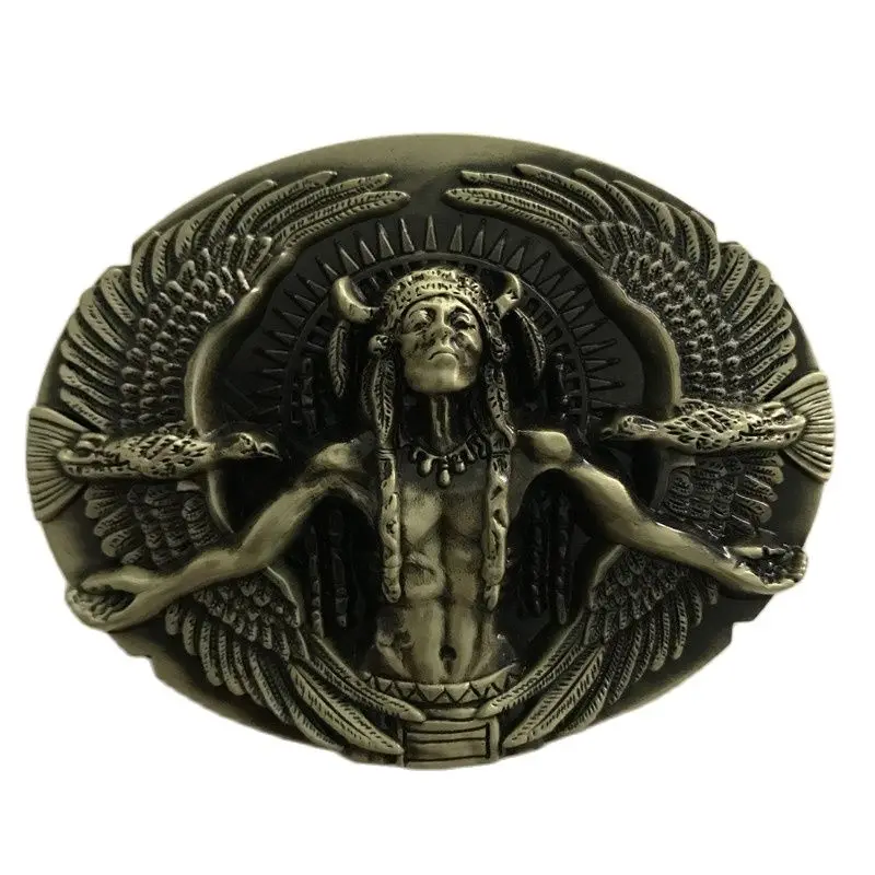 Пряжка для ремня мужская овальная с металлическим ковбойским ремнем 61 г | Дом и