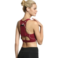 2021 best selling womens compression padded sports bra with phone pocket yoga bra sportswear elastic running underwear