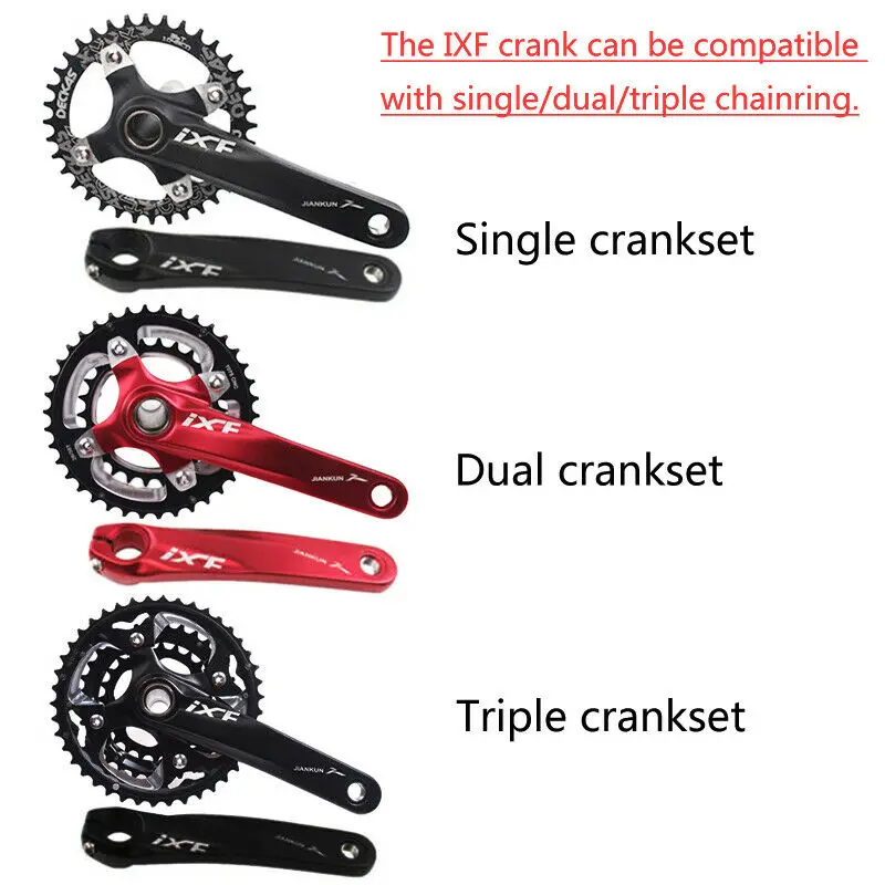 

IXF BCD 104mm Bike Crankset MTB Bicycle 170mm Crank with Bottom Bracket Colored Cranks Mountain Bike Parts