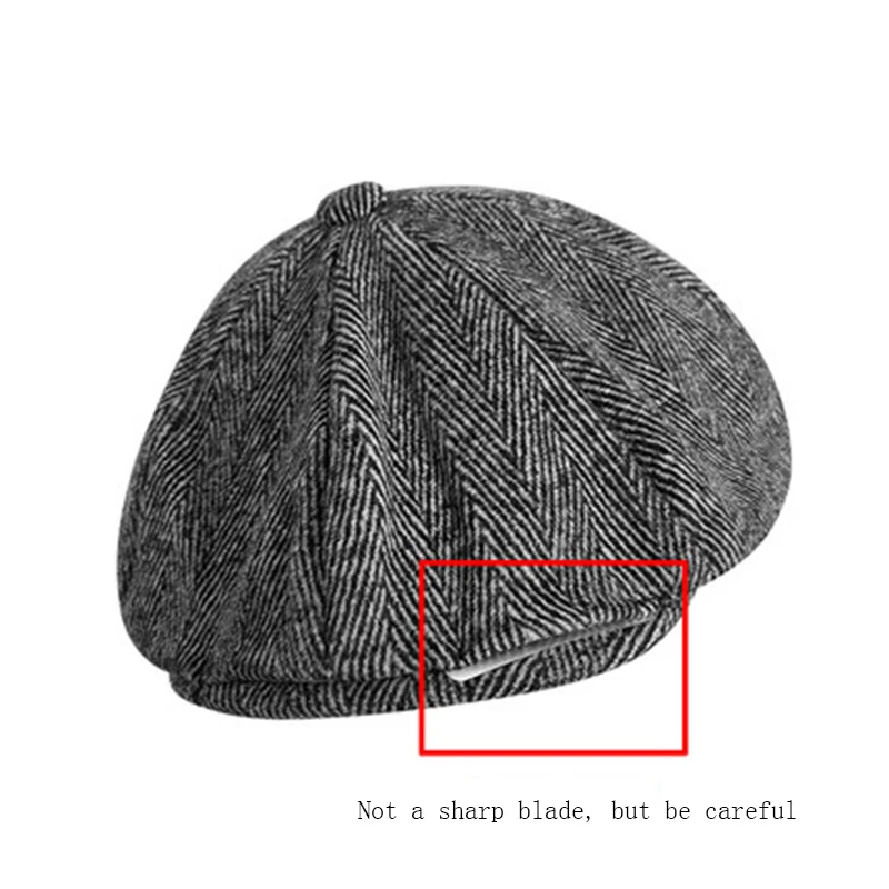 Мужская осенне-зимняя шерстяная восьмиугольная кепка в стиле ретро уличная