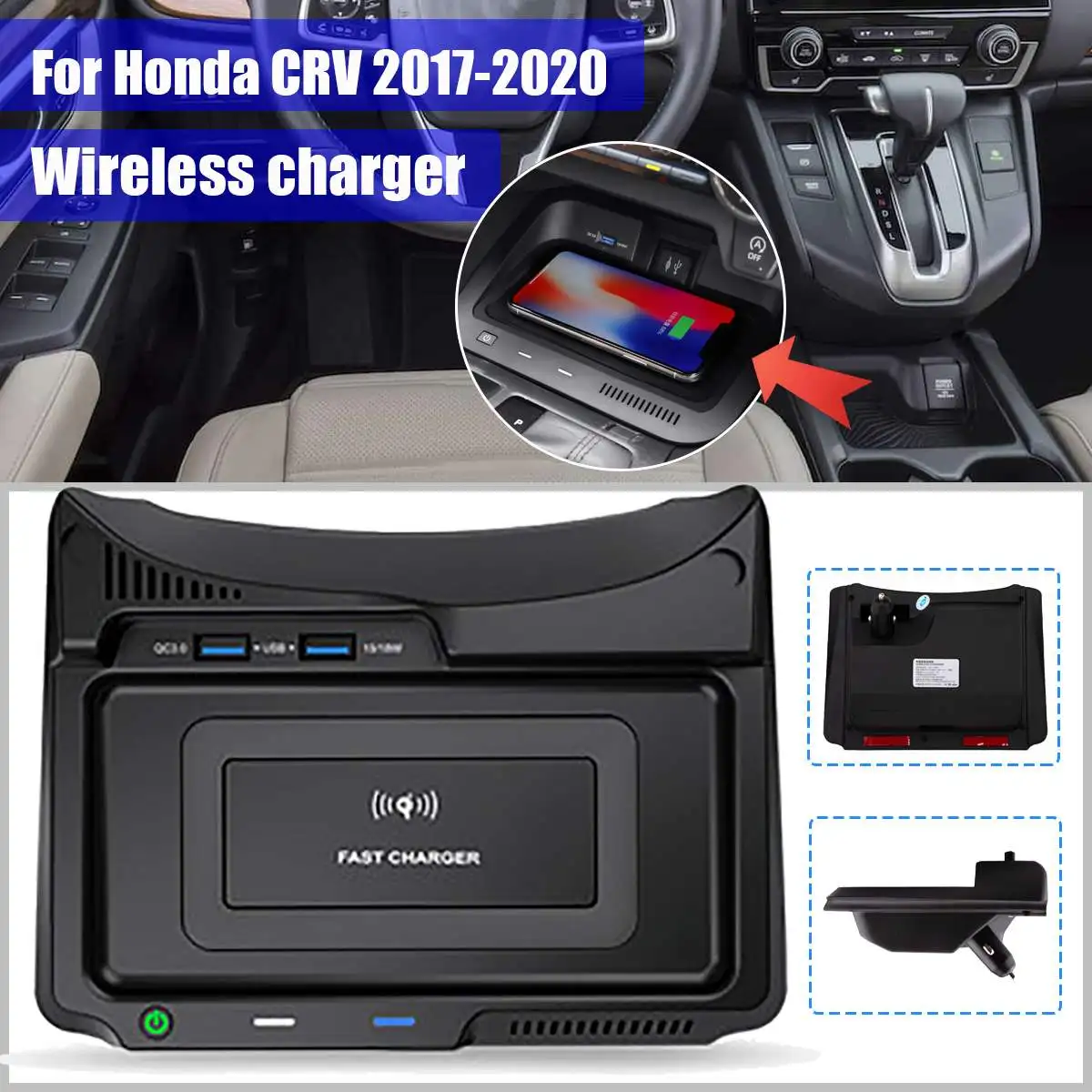 Wireless charger For Honda CRV 2017 2018 2019 2020 Accessories Car Mobile Phone Fast Charging Decoration | Автомобили и мотоциклы