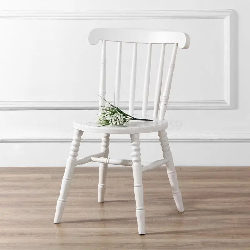 Американский обеденный стул из цельного дерева ретро скандинавский домашний