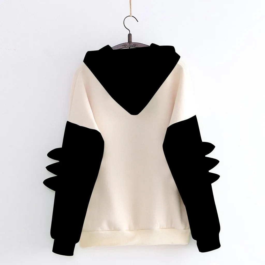 

Women Hoodies Fashion Women Casual Print Long Sleeve Splice Dinosaur Sweatshirt Tops Sweatshirts #SRN