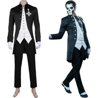 papa emeritus inspired cosplay costume suit halloween ghost b c costume band cross brooch