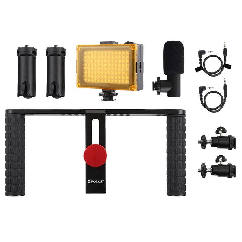 4 в 1 Vlogging Live Broadcast наборы для записи фильмов смартфон Rig Стабилизатор пленка