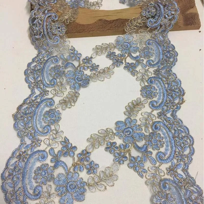 60 ярдов, голубая ткань для шитья, венецианская Венецианская сетка, искусственное шитье для свадебного платья, ширина 15 см