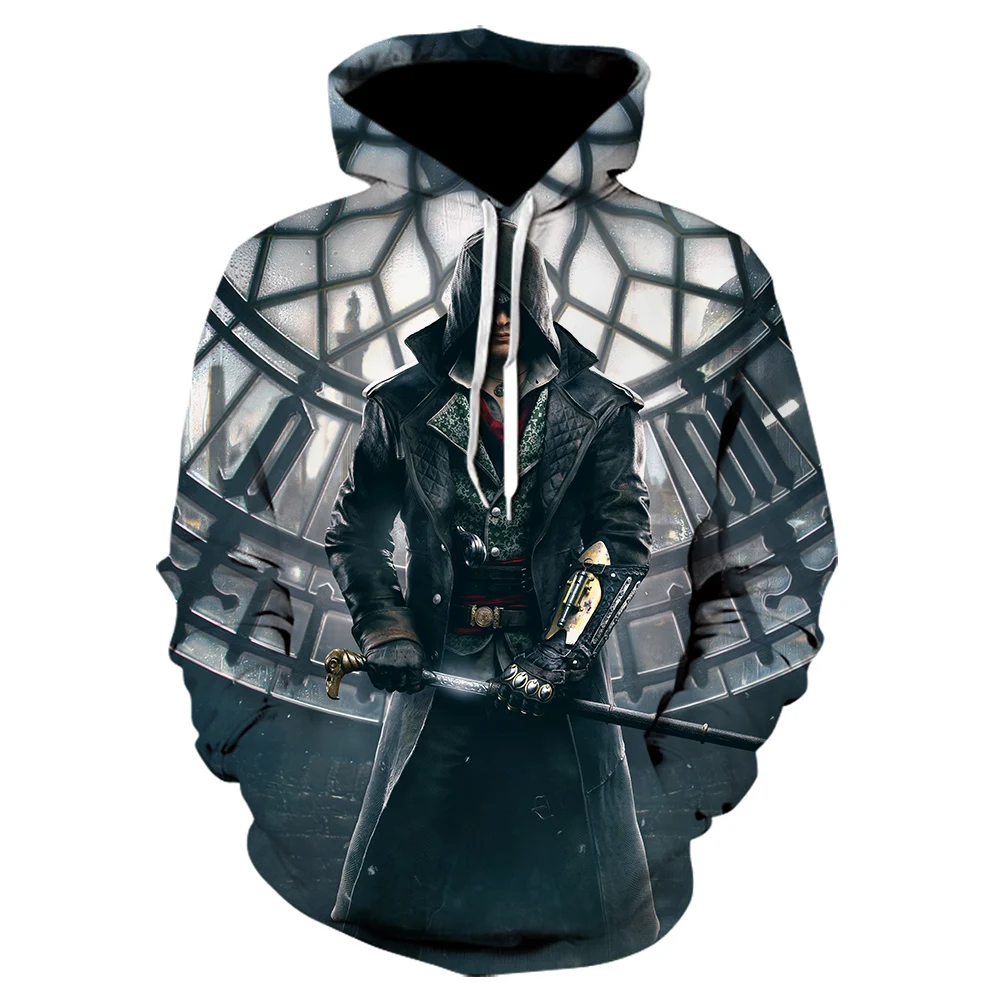 Foreign Trade Men's Wear Fall and Winter 2019 New Assassin Doctrine Protagonist Coat Hat 3D Printed Assassin's |