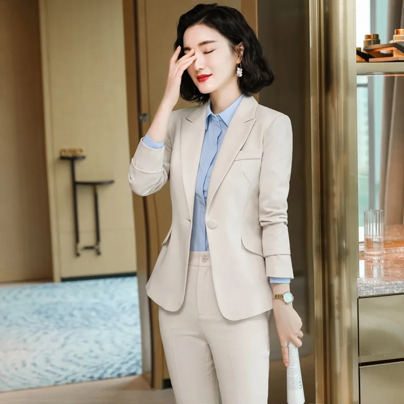 Japanese and Autumn Winter Blazer Set Women 2 Pieces Pantalon Elegan Ensemble Femme t Professional Business Office Wear Overalls