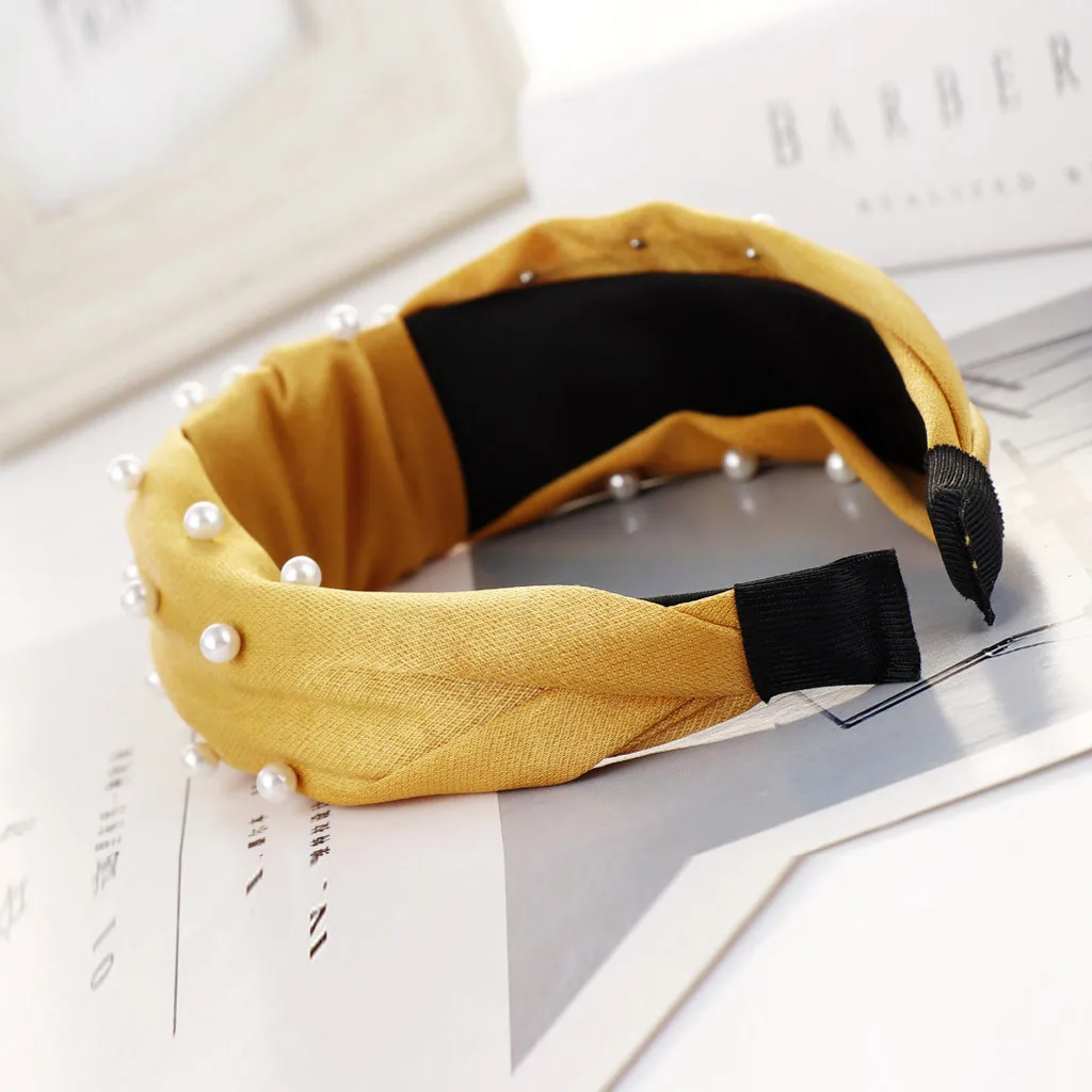 2019 женские модные летние милые с бантом отделкой бисером лента для волос женщин